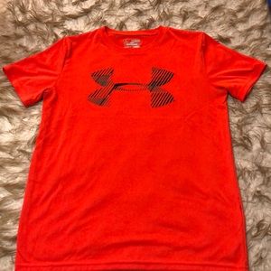 Orange under armor dry fit tee